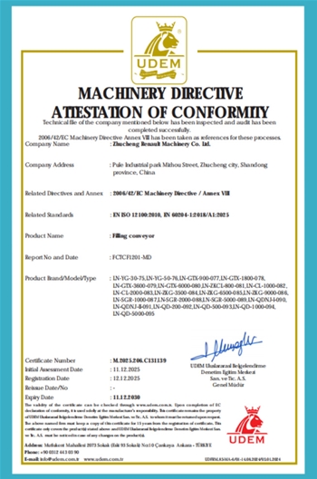 MACHINERY DIRECTIVEATIESTATION OF CONFORMIIY
